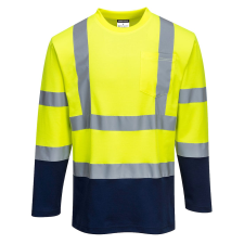 Portwest Kéttónusú, hosszú ujjú Cotton Comfort póló láthatósági ruházat