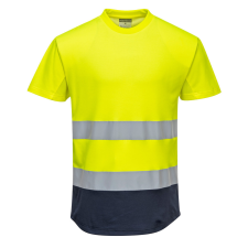 Portwest Kéttónusú Mesh póló Yellow/Navy L láthatósági ruházat