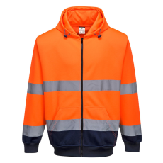 Portwest Kéttónusú zippzáras kapucnis pulóver Orange/Navy XXL