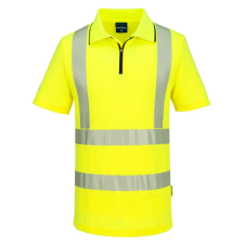 Portwest KX3 Sport Hi-Vis cipzáros póló S/S sárga S láthatósági ruházat