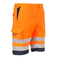 Portwest L043 HiVis könnyű poli-pamut rövidnadrág narancs-tengerészkék láthatósági ruházat