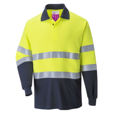 Portwest Lángálló antisztatikus kéttónusú hosszú ujjú pólóing Yellow/Navy XXL