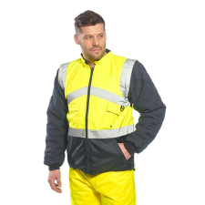 Portwest megfordítható Hi-Vis 2-tónusú kabát-S769 L sárga munkaruha