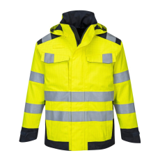 Portwest MV70 Modaflame Hi-Vis arc lángálló multi-norm kabát sárga-tengerészkék