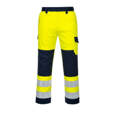 Portwest Nadrág derekas Hi-Vis Modaflame sárga/sötétkék L [rövid] munkaruha