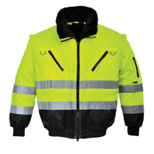 Portwest PJ50 Hi-Vis 3 az 1-ben Pilóta dzseki sárga-fekete láthatósági ruházat