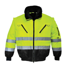 Portwest PJ50 Jól láthatósági pilóta kabát (Sárga/Fekete, XL)