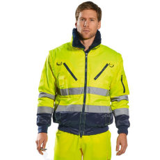 Portwest PJ50 Jól láthatósági pilóta kabát (Sárga/Navy, XXL)