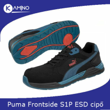Portwest Puma Frontside fekete-kék S1P ESD munkavédelmi cipő munkavédelmi cipő
