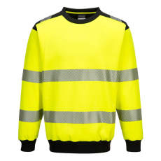 Portwest PW379 PW3 Hi-Vis Crew Neck pulóver (sárga/fekete, M)