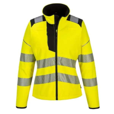 Portwest PW381 Portwest Hi-Vis softshell női jólláthatósági munkavédelmi kabát Sárga/Fekete