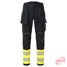 Portwest PW3 FR Hi Vis Class 1 lengőzsebes lángálló nadrág