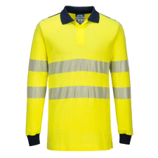 Portwest PW3 FR Modaflame Hi-Vis lángálló pólóing Yellow/Navy S munkaruha
