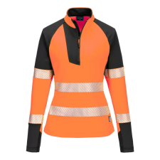 Portwest PW3 Hi-Vis 1/4 Cipzáras Sweatshirt Orange/Black XXXL láthatósági ruházat