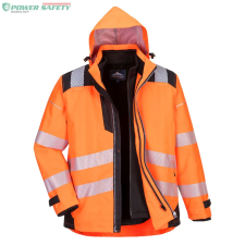 Portwest PW3 Hi-Vis 3-in-1 kabát - Narancs/Fekete láthatósági ruházat