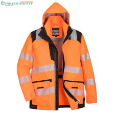 Portwest PW3 Hi-Vis 5-in-1 kabát - Narancs/Fekete láthatósági ruházat
