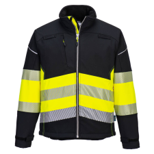Portwest PW3 Hi-Vis Class 1 Softshell kabát (3L) Black/Yellow XXXL láthatósági ruházat