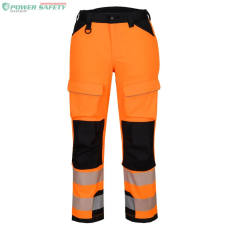 Portwest PW3 Hi-Vis hevederes nadrág - Narancs/Fekete