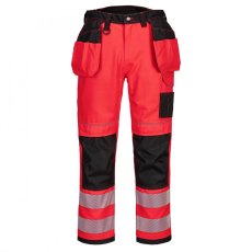 Portwest PW3 Hi-Vis Holster nadrág (piros/fekete, 32)