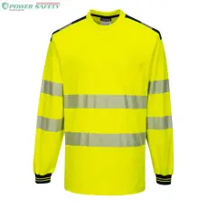 Portwest PW3 Hi-Vis hosszú ujjú póló - Sárga/Fekete