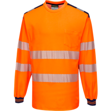 Portwest PW3 Hi-Vis hosszú ujjú póló (sárga/tengerészkék, XL) láthatósági ruházat