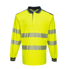 Portwest PW3 Hi-Vis hosszú ujjú pólóing (sárga/tengerészkék, 5XL)