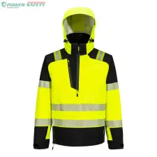 Portwest PW3 Hi-Vis Overhead esőkabát (3L) - Sárga/Fekete láthatósági ruházat