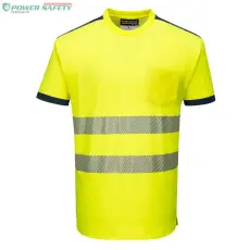 Portwest PW3 Hi-Vis póló S/S - Sárga/Navy