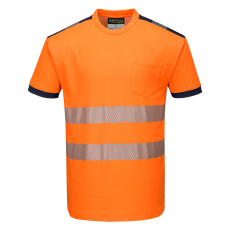 Portwest PW3 Hi-Vis póló S/S T181 Narancs/Navy M méret