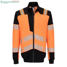 Portwest PW3 Modaflame Zip Sweatshirt - Narancs/Fekete láthatósági ruházat
