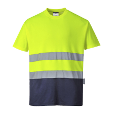 Portwest S173 Pamut jól láthatósági póló &quot;sárga-sötétkék&quot; láthatósági ruházat