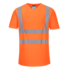 Portwest S179 V-nyakú hálós betétekkel ellátott póló (narancs, 4XL) láthatósági ruházat