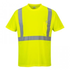 Portwest S190 - HiVis póló zsebbel - sárga munkaruha
