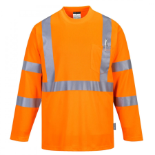 Portwest S191 - Hivis hosszú ujjú póló zsebbel láthatósági ruházat