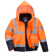 Portwest S266 Hi-Vis kéttónusú bomber dzseki narancs láthatósági ruházat
