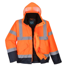 Portwest S266 Hi-Vis kéttónusú bomber kabát narancs-tengerészkék
