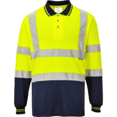 Portwest S279 Hi-Vis kéttónusú pólóing sárga-tengerészkék
