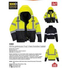 Portwest S365 - HIVIS PRÉMIUM 3 AZ 1-BEN BOMBER KABÁT