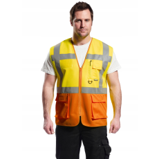 Portwest S376 Prága jól láthatósági vezetői mellény (SÁRGA/NARANCS, XL)