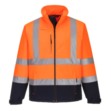 Portwest S425 Jól láthatósági Softshell Dzseki (Narancs/Navy, 3XL) láthatósági ruházat