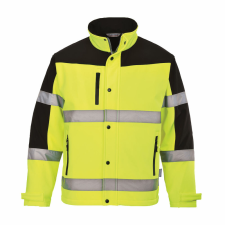 Portwest S429 Kéttónusú Softshell kabát sárga színben láthatósági ruházat