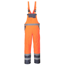Portwest S488 Hi-Vis kantáros esőnadrág narancs-tengerészkék láthatósági ruházat