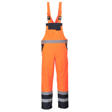 Portwest S489 Hi-Vis téli kantáros nadrág narancs láthatósági ruházat