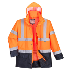 Portwest S768 5 az 1-ben Jól láthatósági kabát (NARANCS/NAVY, XXL)
