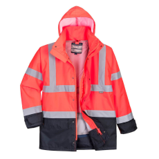 Portwest S768 5 az 1-ben jól láthatósági kabát (piros/tengerészkék, 3XL)