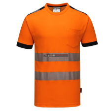 Portwest T181 Portwest PW3 Vision Jól láthatósági póló (narancs/fekete, 3XL) láthatósági ruházat