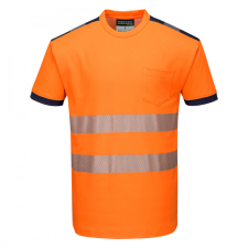 Portwest T181 Portwest PW3 Vision Jól láthatósági póló (narancs/navy, XL) láthatósági ruházat
