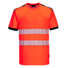 Portwest T181 Portwest PW3 Vision Jól láthatósági póló (piros/fekete, 3XL) láthatósági ruházat
