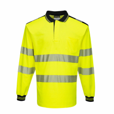 Portwest T184 PW3 Hi-Vis hosszú ujjú pólóing sárga/fekete színben láthatósági ruházat