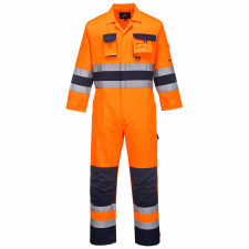 Portwest Texo Hi-Vis overál (narancs/tengerészkék, S) láthatósági ruházat